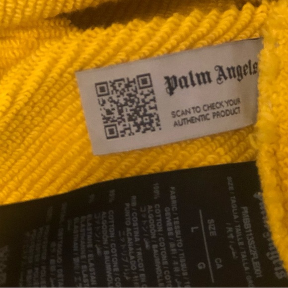 Authentic Palm Angels hoodie in YellowGold in SZ L Tiger print on